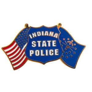 Indiana State Police Emblem Lapel Pin US Flag Badge Collectors' Item